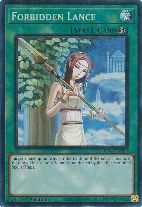 Forbidden Lance Prismatic Collector's Rare RA02-EN058 Yu-Gi-Oh card from 25th Anniversary Rarity Collection II