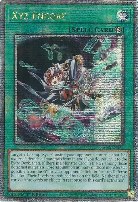 Xyz Encore Quarter Century Secret Rare RA02-EN059 Yu-Gi-Oh card from 25th Anniversary Rarity Collection II