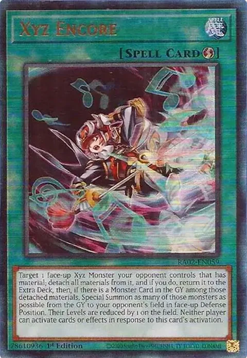 Xyz Encore Prismatic Ultimate Rare RA02-EN059 Yu-Gi-Oh card from 25th Anniversary Rarity Collection II