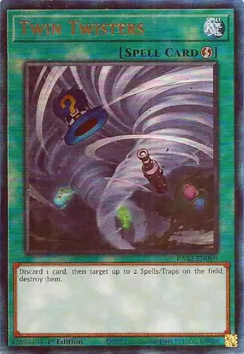 Twin Twisters Prismatic Ultimate Rare RA02-EN060 Yu-Gi-Oh card from 25th Anniversary Rarity Collection II