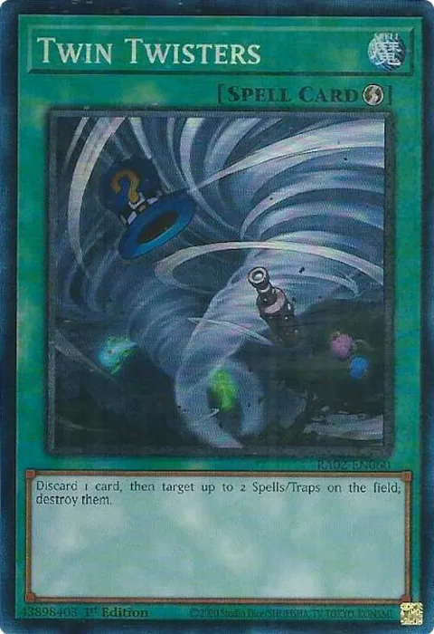 Twin Twisters Prismatic Collector's Rare RA02-EN060 Yu-Gi-Oh card from 25th Anniversary Rarity Collection II