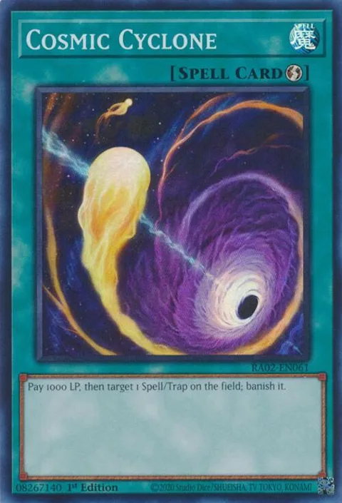 Cosmic Cyclone RA02-EN061 Yu-Gi-Oh card from 25th Anniversary Rarity Collection II