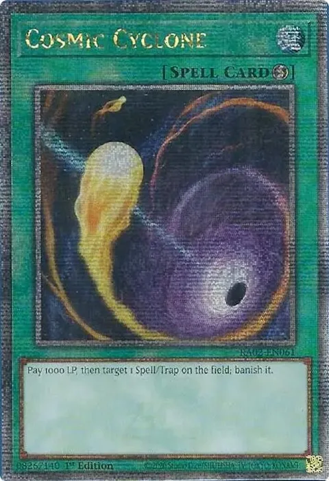 Cosmic Cyclone Quarter Century Secret Rare RA02-EN061 Yu-Gi-Oh card from 25th Anniversary Rarity Collection II