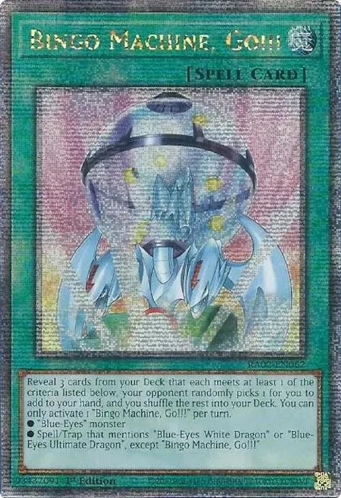 Bingo Machine, Go!!! Quarter Century Secret Rare RA02-EN062 Yu-Gi-Oh card from 25th Anniversary Rarity Collection II