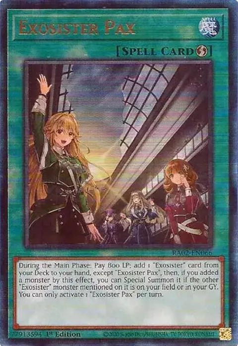 Exosister Pax Prismatic Ultimate Rare RA02-EN066 Yu-Gi-Oh card from 25th Anniversary Rarity Collection II