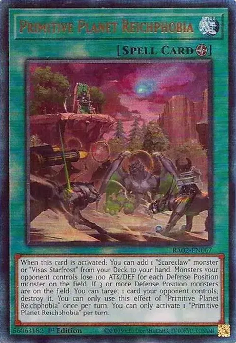 Primitive Planet Reichphobia Prismatic Ultimate Rare RA02-EN067 Yu-Gi-Oh card from 25th Anniversary Rarity Collection II