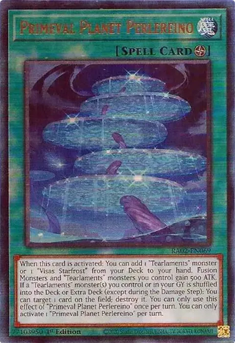 Primeval Planet Perlereino Prismatic Ultimate Rare RA02-EN069 Yu-Gi-Oh card from 25th Anniversary Rarity Collection II