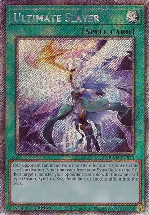 Ultimate Slayer Platinum Secret Rare RA02-EN070 Yu-Gi-Oh card from 25th Anniversary Rarity Collection II