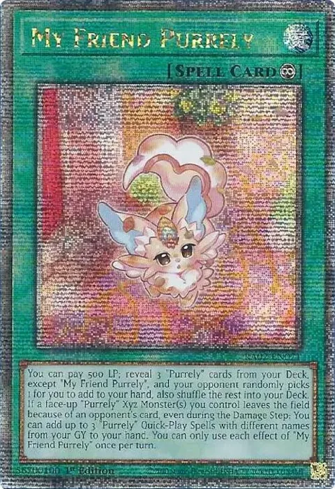 My Friend Purrely Quarter Century Secret Rare RA02-EN071 Yu-Gi-Oh card from 25th Anniversary Rarity Collection II