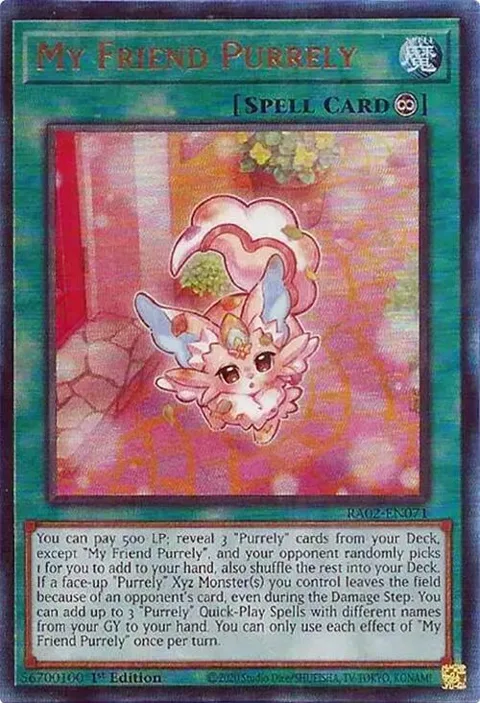My Friend Purrely Prismatic Ultimate Rare RA02-EN071 Yu-Gi-Oh card from 25th Anniversary Rarity Collection II