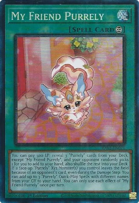 My Friend Purrely Prismatic Collector's Rare RA02-EN071 Yu-Gi-Oh card from 25th Anniversary Rarity Collection II