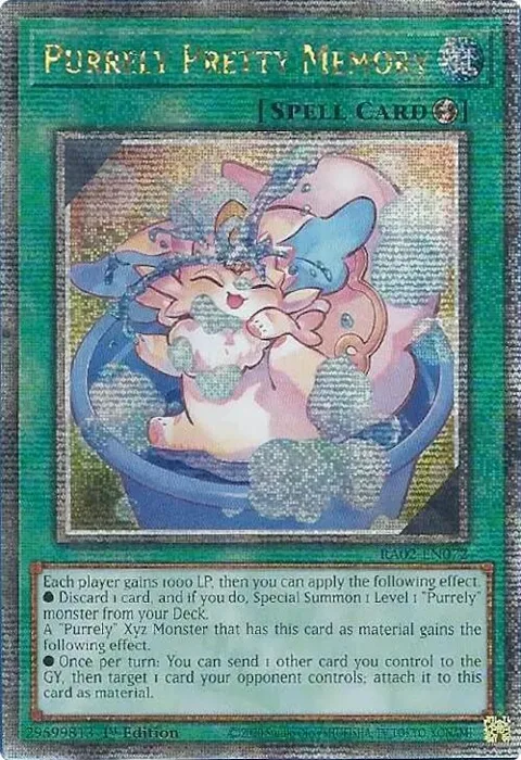 Purrely Pretty Memory Quarter Century Secret Rare RA02-EN072 Yu-Gi-Oh card from 25th Anniversary Rarity Collection II