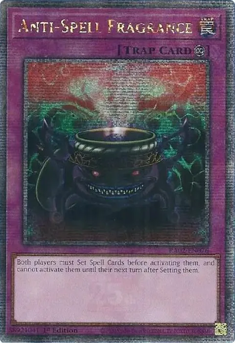 Anti-Spell Fragrance Quarter Century Secret Rare RA02-EN076 Yu-Gi-Oh card from 25th Anniversary Rarity Collection II