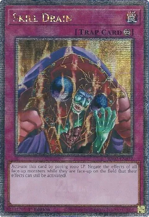 Skill Drain Quarter Century Secret Rare RA02-EN077 Yu-Gi-Oh card from 25th Anniversary Rarity Collection II