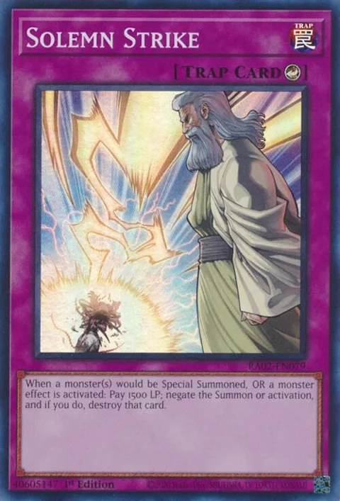 Solemn Strike RA02-EN079 Yu-Gi-Oh card from 25th Anniversary Rarity Collection II