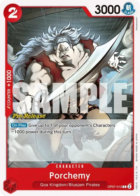Porchemy OP07-012 Pre-Release One Piece card from 500 Years in the Future Pre-Release Cards