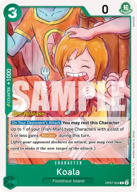 Koala OP07-024 Pre-Release One Piece card from 500 Years in the Future Pre-Release Cards