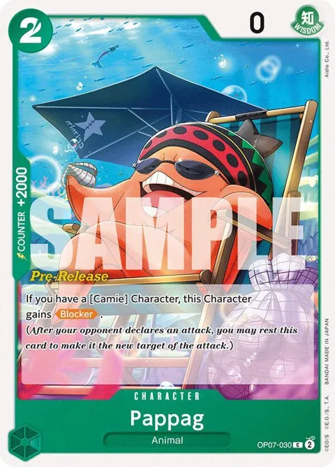 Pappag OP07-030 Pre-Release One Piece card from 500 Years in the Future Pre-Release Cards