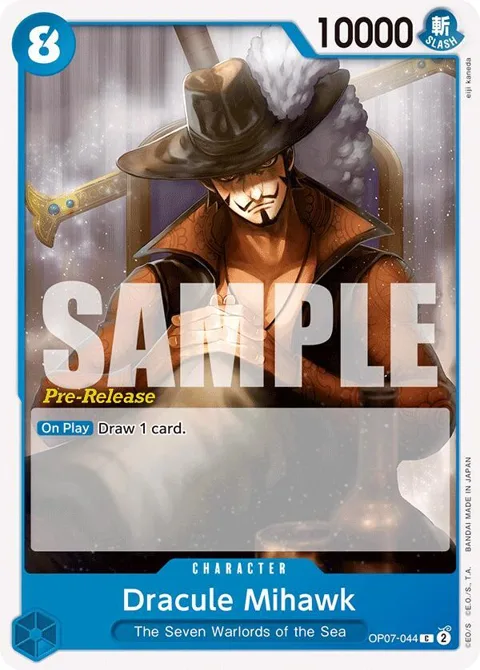 Dracule Mihawk OP07-044 Pre-Release One Piece card from 500 Years in the Future Pre-Release Cards