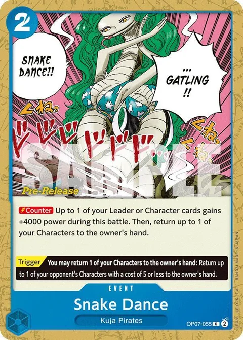 Snake Dance OP07-055 Pre-Release One Piece card from 500 Years in the Future Pre-Release Cards