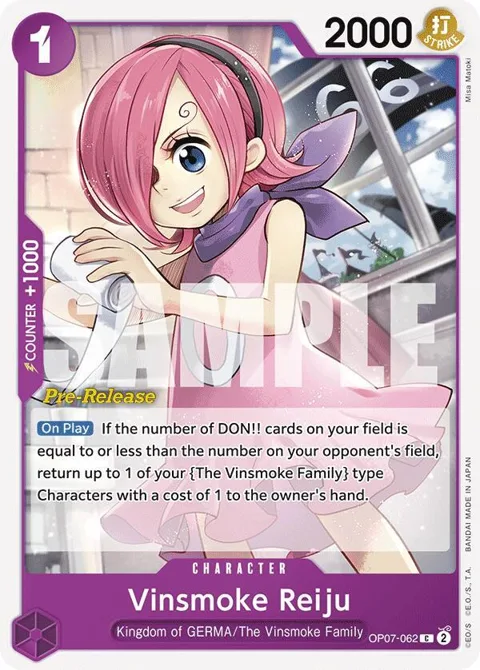 Vinsmoke Reiju OP07-062 Pre-Release One Piece card from 500 Years in the Future Pre-Release Cards