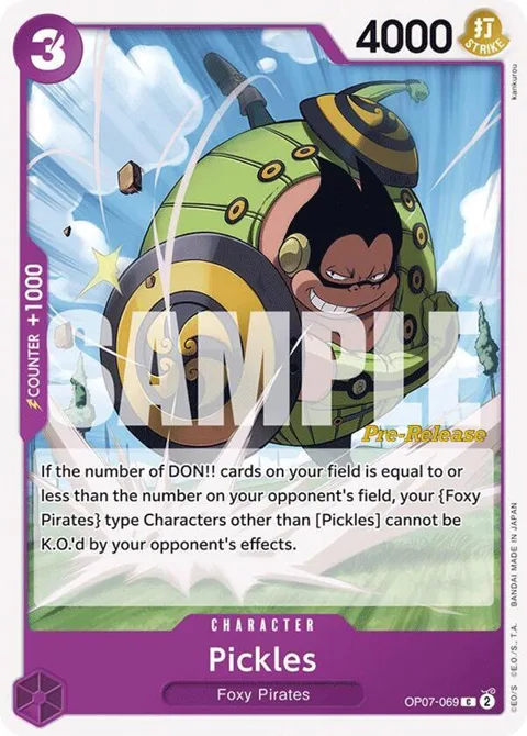 Pickles OP07-069 Pre-Release One Piece card from 500 Years in the Future Pre-Release Cards