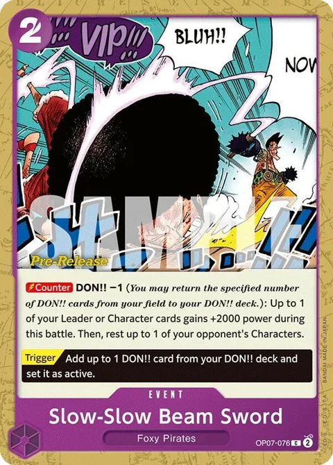 Slow-Slow Beam Sword OP07-076 Pre-Release One Piece card from 500 Years in the Future Pre-Release Cards