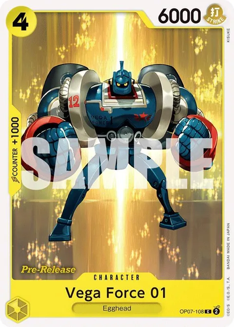 Vega Force 01 OP07-108 Pre-Release One Piece card from 500 Years in the Future Pre-Release Cards