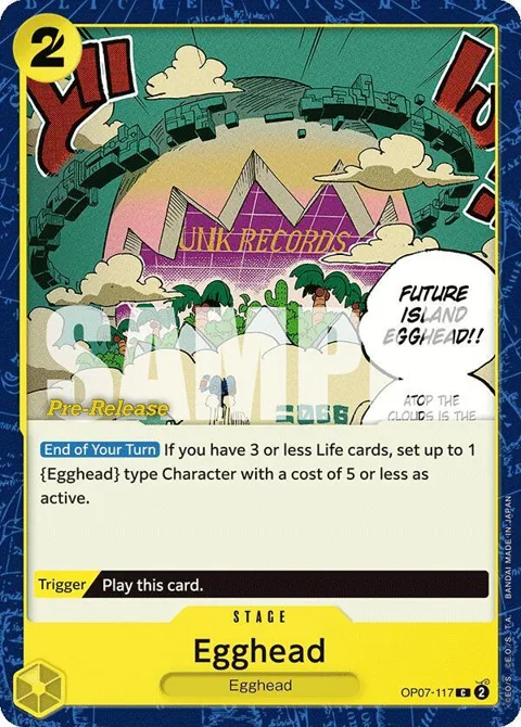 Egghead OP07-117 Pre-Release One Piece card from 500 Years in the Future Pre-Release Cards