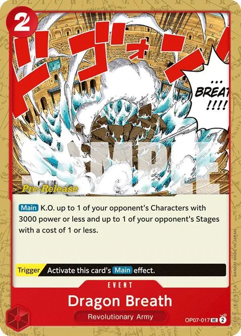 Dragon Breath OP07-017 Pre-Release One Piece card from 500 Years in the Future Pre-Release Cards