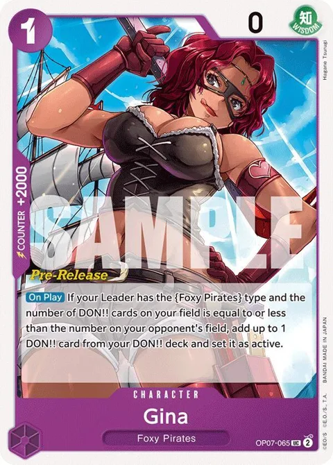 Gina OP07-065 Pre-Release One Piece card from 500 Years in the Future Pre-Release Cards