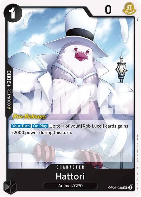 Hattori OP07-088 Pre-Release One Piece card from 500 Years in the Future Pre-Release Cards