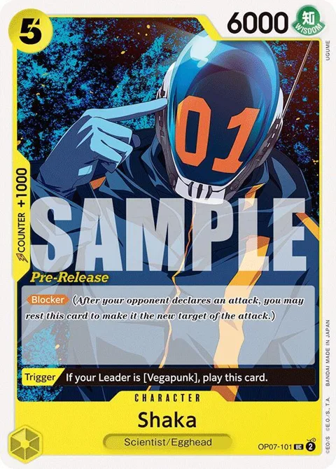 Shaka OP07-101 Pre-Release One Piece card from 500 Years in the Future Pre-Release Cards