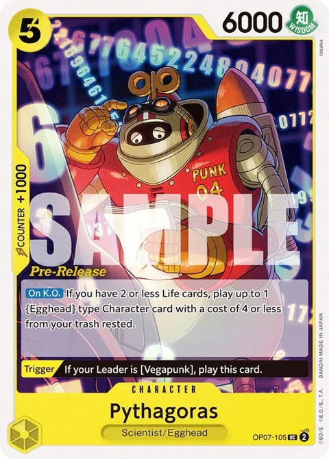 Pythagoras OP07-105 Pre-Release One Piece card from 500 Years in the Future Pre-Release Cards