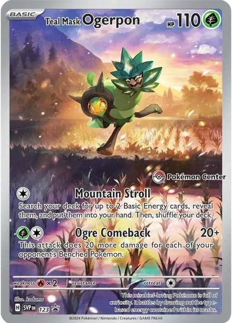 Teal Mask Ogerpon - 123 Pokemon Center Exclusive #123 Holofoil Pokémon card from Scarlet & Violet Promo Cards