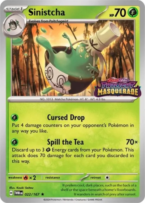 Sinistcha - 022/167 Twilight Masquerade Stamped #022/167 Holofoil Pokémon card from Miscellaneous Cards & Products
