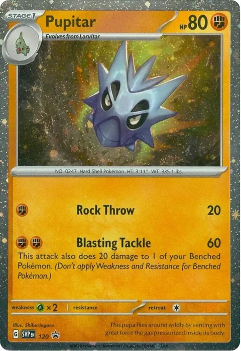 Pupitar #120 Holofoil Pokémon card from Scarlet & Violet Promo Cards