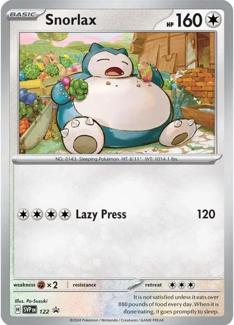 Snorlax #122 Holofoil Pokémon card from Scarlet & Violet Promo Cards