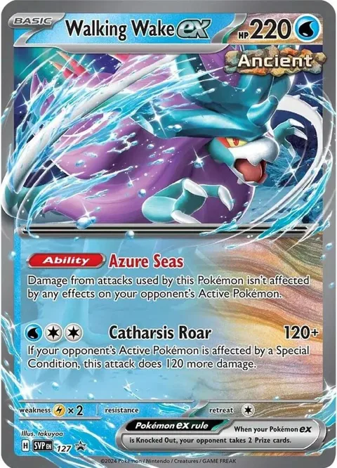 Walking Wake ex #127 Holofoil Pokémon card from Scarlet & Violet Promo Cards
