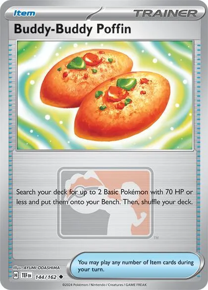 Buddy-Buddy Poffin #144/162 Reverse Holofoil Pokémon card from League & Championship Cards