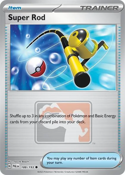 Super Rod #188/193 Reverse Holofoil Pokémon card from League & Championship Cards