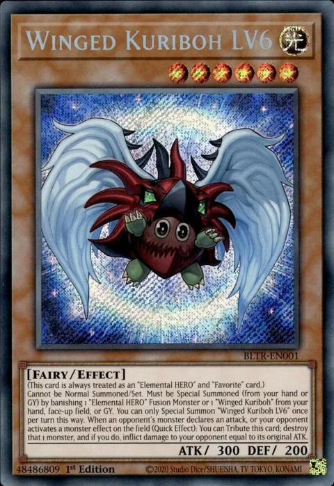 Winged Kuriboh LV6 BLTR-EN001 Yu-Gi-Oh card from Battles of Legend: Terminal Revenge