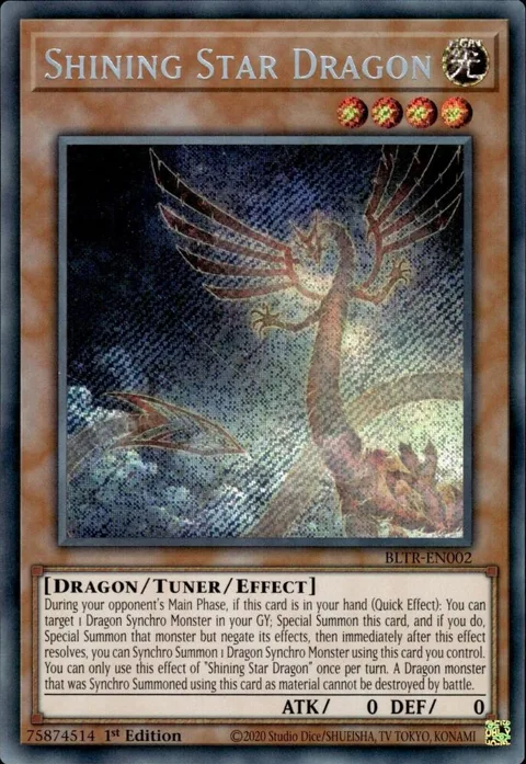 Shining Star Dragon BLTR-EN002 Yu-Gi-Oh card from Battles of Legend: Terminal Revenge
