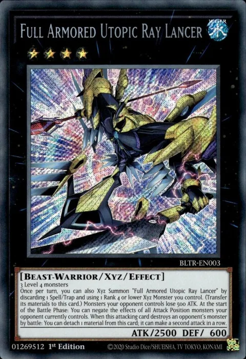 Full Armored Utopic Ray Lancer BLTR-EN003 Yu-Gi-Oh card from Battles of Legend: Terminal Revenge