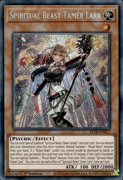 Spiritual Beast Tamer Lara BLTR-EN017 Yu-Gi-Oh card from Battles of Legend: Terminal Revenge