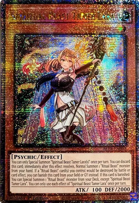 Spiritual Beast Tamer Lara Quarter Century Secret Rare BLTR-EN017 Yu-Gi-Oh card from Battles of Legend: Terminal Revenge