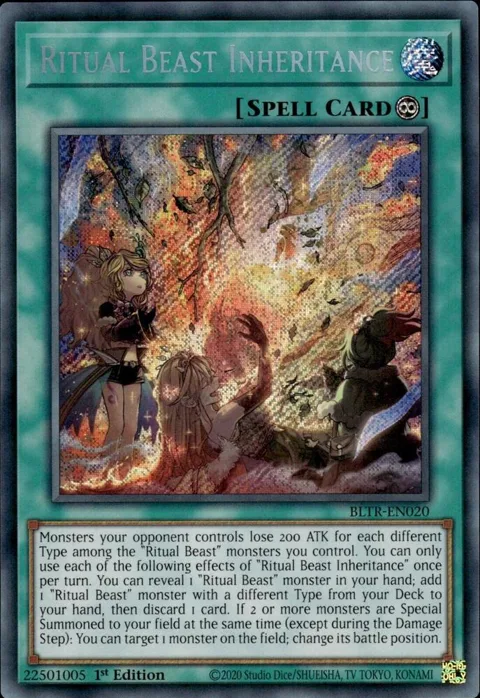 Ritual Beast Inheritance BLTR-EN020 Yu-Gi-Oh card from Battles of Legend: Terminal Revenge
