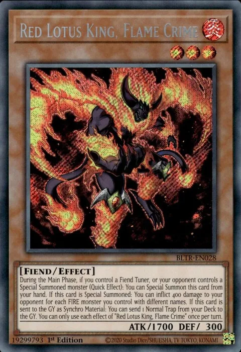 Red Lotus King, Flame Crime BLTR-EN028 Yu-Gi-Oh card from Battles of Legend: Terminal Revenge