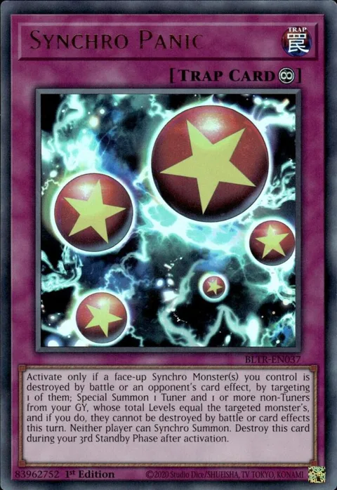 Synchro Panic BLTR-EN037 Yu-Gi-Oh card from Battles of Legend: Terminal Revenge