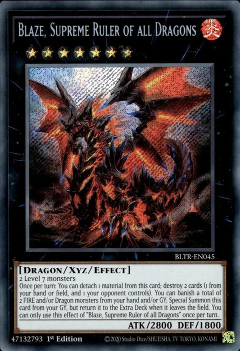 Blaze, Supreme Ruler of all Dragons BLTR-EN045 Yu-Gi-Oh card from Battles of Legend: Terminal Revenge